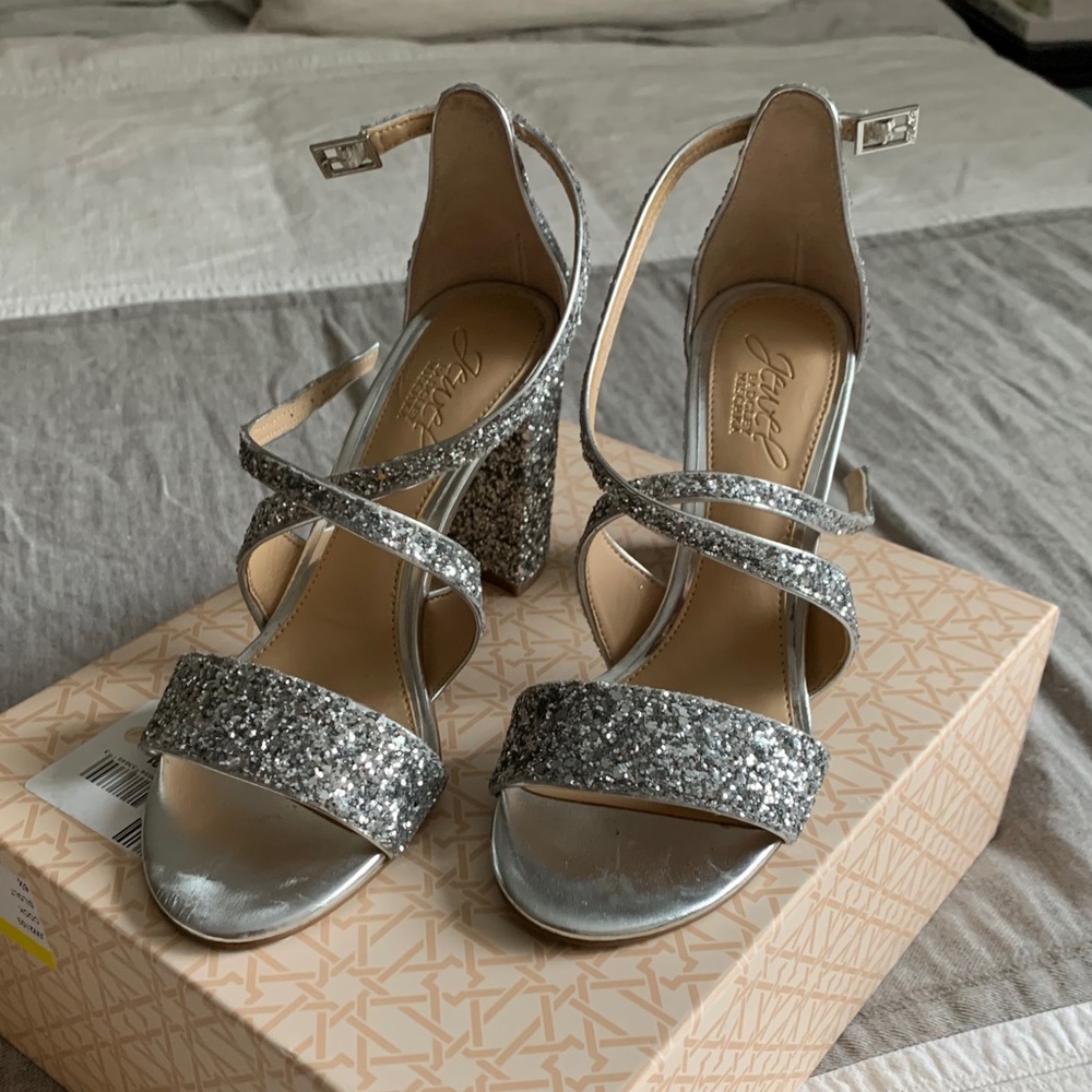 Bedazzled heel sandals